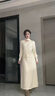 FSHE加絨加厚保暖半身裙女2025夏季新款復古高腰顯瘦A字裙長裙女裝 杏色 M 曬單實拍圖