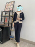 俞兆林媽媽春秋洋氣薄款運動(dòng)服中年女裝春裝大碼中老年休閑帶帽夾克套裝 藏青色 2XL 建議 105-120斤 曬單實(shí)拍圖