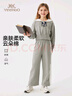 英氏（YEEHOO）兒童套裝女童上下裝春季時(shí)尚淑女學(xué)院風(fēng)衣服春裝新款洋氣中大童裝 法式學(xué)院花邊 花灰+花灰 165 曬單實(shí)拍圖