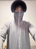 妄潮防曬衣男夏季薄款冰絲釣魚防曬服透氣防紫外線戶外皮膚衣外套 【冰絲涼感跑量款】5520淺灰 XL 建議體重115-125斤 曬單實(shí)拍圖