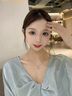 迪后（Dirholl）輕奢侈品項鏈女士吊墜鎖骨鏈飾品首飾情人節(jié)生日禮物送女友老婆 海洋之心項鏈[藍鋯款] 曬單實拍圖