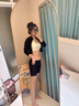 婷美提臀收腹高腰褲女翹臀束腰顯瘦美體塑身褲無(wú)痕塑形內褲女 黑色 M 曬單實(shí)拍圖