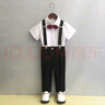GOKU男童禮服主持人帥氣兒童小西裝套裝花童背帶褲英倫男孩鋼琴演出服 黑色褲子+襯衫+背帶領(lǐng)結(jié) 130 曬單實拍圖