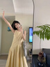 FSHE2025新款小個(gè)子茶歇法式無袖連衣裙子夏季女裝氣質(zhì)感背心長(zhǎng)裙 【杏仁黃】【開春季穿搭小香風(fēng)mi L 55/60kg 曬單實(shí)拍圖