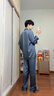 TFZF高端男士真絲睡衣春秋長(cháng)袖居家短袖送男友生日禮物家居服禮盒套裝 灰藍【長(cháng)袖+長(cháng)褲】 2XL 曬單實(shí)拍圖