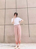Jret粉色運(yùn)動(dòng)褲子女夏季寬松束腳夏薄款2025新款速干哈倫褲休閑衛(wèi)褲 粉紅色 L 111-125斤 曬單實(shí)拍圖