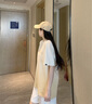 COVERNAT夏季新款男士T恤 舒適百搭漸變色純棉短袖 休閑寬松男女同款 米色 M 曬單實(shí)拍圖