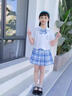 女童套裝兒童學(xué)院風(fēng)jk制服連衣裙夏裝百褶裙童裝夏天大童夏季裙子 玉桂狗鳶尾蘭+【贈送白中筒襪】 150cm 曬單實(shí)拍圖