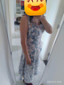 三彩2025秋款法式蝴蝶結吊帶裙方領(lǐng)雪紡碎花連衣裙女 霧霾藍花卉 L 165/88A 曬單實(shí)拍圖