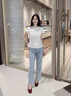 衣然呈品甜妹下擺蕾絲花邊短袖T恤女夏季新款純欲正肩短款時(shí)尚百搭體恤女 白色 M 【建議90-110斤】 曬單實(shí)拍圖