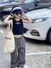 女童夏裝套裝2025新款女孩大童洋氣爵士跳舞工裝褲兒童夏季街舞裝 單件-工裝褲 160 曬單實(shí)拍圖