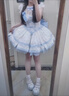 閃動少女（SHANDONGSHAONV）洛麗塔lolita春秋原創(chuàng)正品厚底萌兔娃娃可愛鞋學(xué)生jk蝴蝶結(jié)圓頭增 白粉色 38 曬單實拍圖