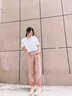 Jret粉色運(yùn)動(dòng)褲子女夏季寬松束腳夏薄款2025新款速干哈倫褲休閑衛(wèi)褲 粉紅色 L 111-125斤 曬單實(shí)拍圖