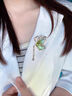薇施妮（WEISHINI）日系小清新流蘇蝴蝶胸針女超仙設計感昆蟲(chóng)別針?lè )雷吖庑鼗ㄅ滹?金綠半透翅膀蝴蝶  A03-303 曬單實(shí)拍圖
