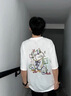 Cebrodz法國(guó)卡通涂鴉短袖t恤男夏季寬松純棉圓領(lǐng)衣服潮牌美式半袖體恤 白色 XL 130斤至150斤可穿 曬單實(shí)拍圖