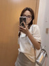 紅蜻蜓新中式國(guó)風(fēng)polo衫短袖t恤上衣女裝夏季泡泡袖高級(jí)感正肩盤扣小衫 白色 L 建議105-119斤 曬單實(shí)拍圖