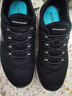 斯凱奇（Skechers）女鞋夏季2025新款休閑網(wǎng)面一腳蹬穿脫運動鞋軟底媽媽鞋中年老人鞋 黑色/白色-BKW 37 曬單實拍圖