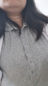 Mom Jane孕婦裝哺乳上衣外出辣媽款春裝打底衫外穿高領(lǐng)春夏季薄款哺乳長(zhǎng)袖 麻灰色（純棉） XXL 曬單實(shí)拍圖