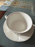 佳億廚連 歐式純白雙耳碗甜品碗家用沙拉碗燕窩糖水碗碟雙皮奶碗陶瓷餐具 無(wú)花雙耳碗+碟子 曬單實(shí)拍圖