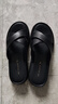 紅蜻蜓拖鞋女外穿厚底坡跟羅馬涼拖女軟底皮面一字拖鞋WTK251591黑色36 曬單實(shí)拍圖