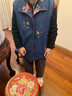 安貞雪（AnZheSnow）中老年女裝春秋裝牛仔馬甲老年人衣服繡花馬夾媽媽裝背心4054C-30 無絨款紅花上衣 3XL 建議115-135斤 曬單實(shí)拍圖
