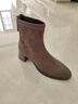 萊爾斯丹2025秋冬新款歐美時(shí)尚西部瘦瘦短筒靴子女鞋48502 深褐灰色DTF 36 曬單實(shí)拍圖
