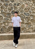 卡賓男裝 索羅那涼感T恤2024春夏新款高周波漸變LOGO短袖上衣A 漂白色02 L (175) 50 曬單實拍圖
