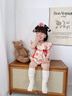 優(yōu)奇滿(mǎn)月嬰兒衣服女寶寶連體衣夏裝中國風(fēng)公主包屁衣百日宴一周歲禮服 國色天香 80cm 曬單實(shí)拍圖
