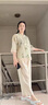俞兆林優(yōu)品媽媽夏裝襯衫套裝新中式中老年女裝襯衣套裝夏季國(guó)風(fēng)氣質(zhì)春秋衣服 綠色上衣+米白褲子 2XL 建議105-120斤 曬單實(shí)拍圖