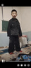 卡兔藍貓童裝男童春裝牛仔套裝2025新款大兒童寬松潮牌男孩春秋帥氣兩件套 黑色 150 曬單實(shí)拍圖