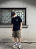 鵲笙工裝短褲男夏季薄款多口袋潮流簡約外穿時尚個性帥氣運動五分褲 綠色【主圖款】單件裝 XL 【建議120-135斤】 曬單實拍圖