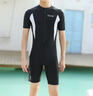 軒海連體泳衣男款全身防曬速干浮潛沖浪潛水服大碼男士泳衣套裝水母服 黑色連體短袖中褲 XL 曬單實(shí)拍圖