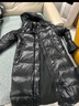 太平鳥女裝羽絨服冬季長款保暖面包服連帽亮面外套潮 黑色 S 曬單實拍圖