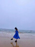 沐霓法式藍(lán)色吊帶裙長裙海邊度假連衣裙夏季2025年新款三亞海邊小個子 吊帶裙【克萊因藍(lán)】 均碼 【建議90-125斤】 曬單實(shí)拍圖