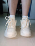 狄德拉真皮內增高老爹鞋女2026春夏新款ins潮松糕厚底加絨休閑運動(dòng)女鞋 米色【單里】 36 (230mm) 標準碼數 曬單實(shí)拍圖