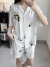 靜韻【深睡衣70】超柔軟涼感睡衣熊貓叭叭夏短袖情侶家居服套裝女 曬單實(shí)拍圖