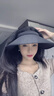 勤記發(fā)箍防曬帽防曬帽女防夏季大帽檐遮陽(yáng)帽發(fā)箍式空頂帽遮全臉發(fā)卡太 黑色 均碼有彈力 曬單實(shí)拍圖