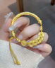勞梭足金999五帝錢(qián)黃金盤(pán)纏手鏈古法鐲子活口半鐲手串生日禮物送女友 5D款/金重3.5克多退少補 曬單實(shí)拍圖