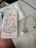 潮聯(lián)小清新碎花米菲兔適用蘋(píng)果17promax手機殼 iPhone16Pro新款15保護套13女14pro全包防摔15pro帶鏈條 粉底碎花圈米菲兔＋手鏈 iPhone 16Promax 曬單實(shí)拍圖