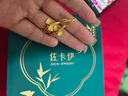 佐卡伊十里紅妝銀杏葉黃金耳飾漸變琺瑯足金耳鉤復(fù)古耳釘生日送女友禮物 約4.75g 多退少補 曬單實拍圖