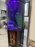 海麗雅2025新款半圓形客廳魚(yú)缸底濾免換水懶人魚(yú)缸亞克力生態(tài)魚(yú)缸 半圓形奢華安裝 73x45x163CM 曬單實(shí)拍圖