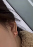周六福18K黃金耳釘女粉蝴蝶耳釘彩金耳飾生日禮物C0914119 一對(duì) 曬單實(shí)拍圖