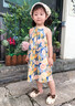 迪士尼女童吊帶連衣裙夏季2024新款兒童背心裙棉布洋氣寶寶碎花公主裙子 綠色 130 曬單實拍圖