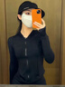 曇蓓漫防曬衣女修身短款防紫外線冰絲涼感防曬服緊身瑜伽戶外騎運(yùn)動(dòng)透氣 【修身款upf50+】黑色 L （110-130斤） 曬單實(shí)拍圖