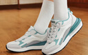 斯凱奇（Skechers）女鞋復古慢跑鞋舒適運動(dòng)休閑鞋軟底德訓鞋155450 乳白色/OFWT 37 曬單實(shí)拍圖