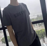 羅蒙高端短袖T恤男士裝夏季薄款潮流寬松休閑圓領(lǐng)半袖打底衫上衣服 灰色 L 【建議115-130斤】 曬單實(shí)拍圖