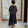 俞兆林母親節禮物媽媽夏裝中老年女裝連衣裙高貴2024新款氣質(zhì)雪紡裙子Z 藏青 3XL  (建議120-135斤) 曬單實(shí)拍圖