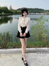 羅蒙（ROMON）2025年新款秋裝減齡氣質(zhì)長(zhǎng)袖雪紡襯衫女上衣刺繡溫柔法式蕾絲小衫 杏色 L -105-115斤 曬單實(shí)拍圖