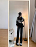 俞兆林黑色窄版直筒牛仔褲女生高腰顯瘦夏季高個(gè)子加長(cháng)褲子煙管褲拖地 黑色[九分] M [建議99-105斤] 曬單實(shí)拍圖