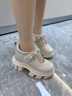 艾今（IIJIN）2024夏季新款女鞋10.5cm厚底內(nèi)增高簡約時尚瑪麗珍鞋女YF958EXP 米色 37 曬單實拍圖